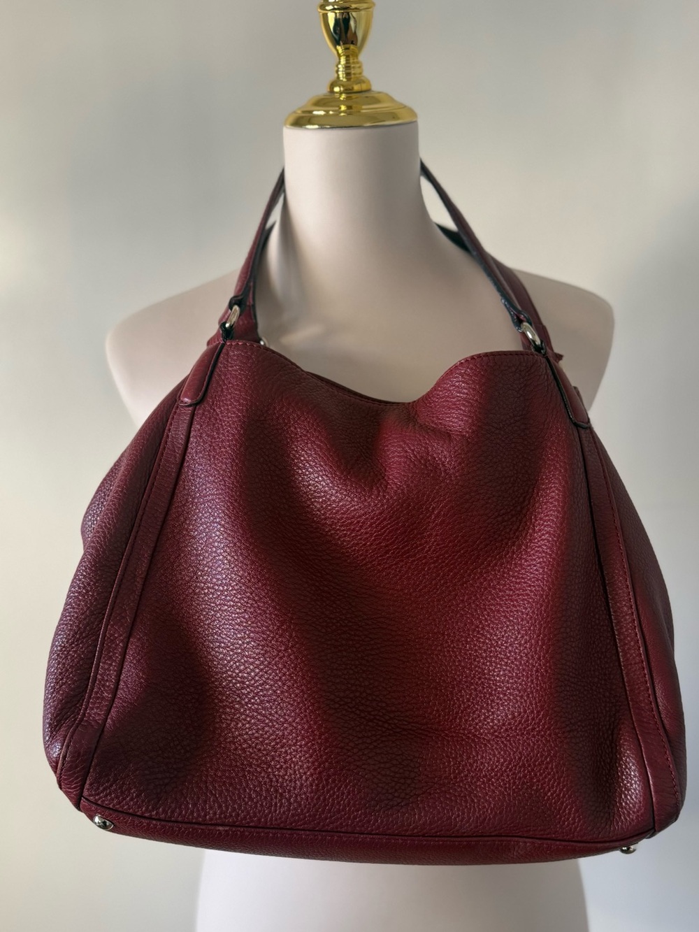 Gucci Soho Shoulder Bag Red Burgundy Medium Size - Picture 14 of 14